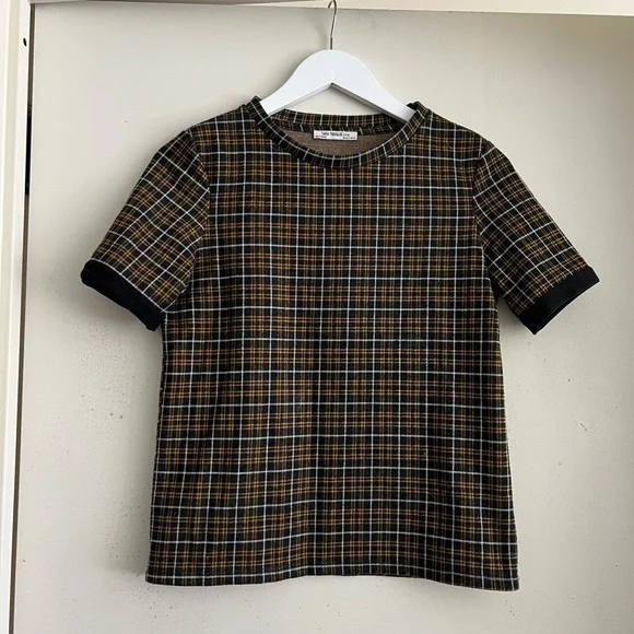 Zara Tops Zara Trafaluc Plaid Short Sleeve Shirt Poshmark